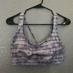 Athleta Printed purple  Exhale Bra for A-C Women Size M Low Cut Low Impact